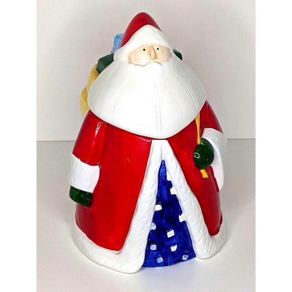 Santa Cookie Jar Old World 11 x 7" Tiny Scratch (Photos) - Picture 2 of 9
